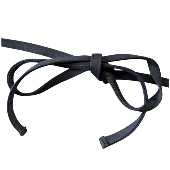 Jonathan Simkhai Harlen Black Tie Back Bikini Top New Size Large Triangle $95 - Picture 7 of 9